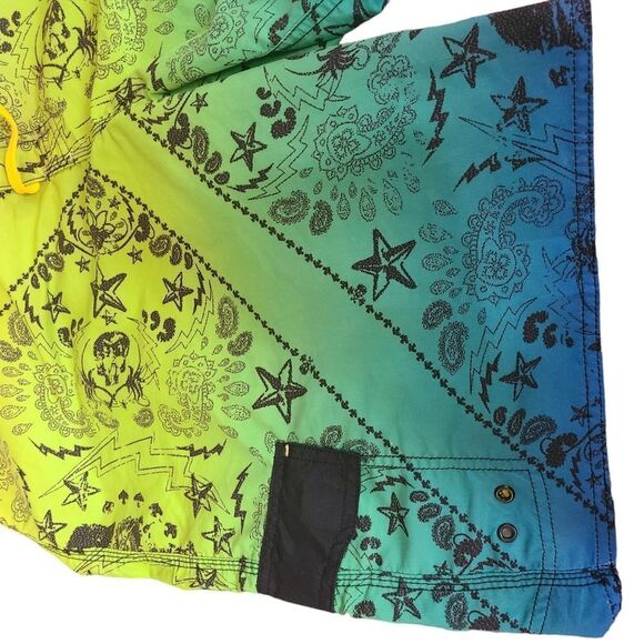 JOE BOXER Board Shorts Neon Colorful Men's Size L (38) - Picture 5 of 13